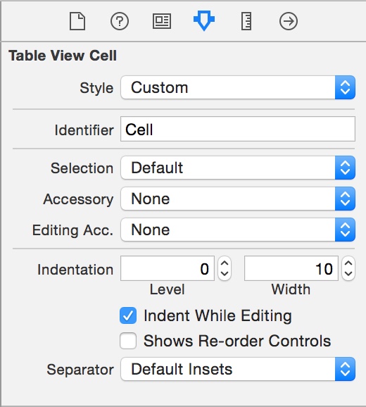 Table View Cell Attributes